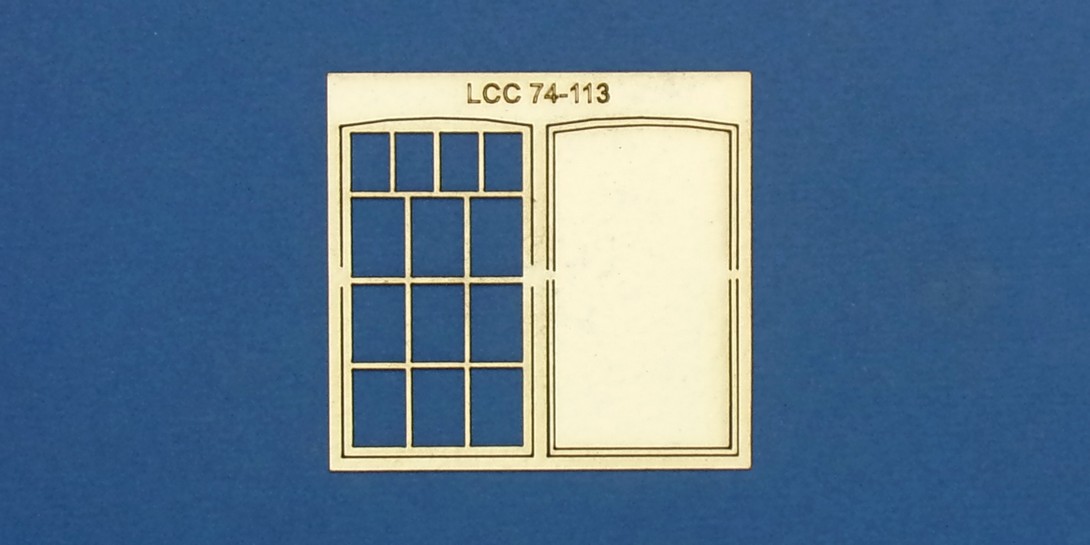 LCC 74-113 O gauge warehouse window type 5 Fixture for industrial window panel type 5. Based on windows from the Shrewsbury Flax Mill.